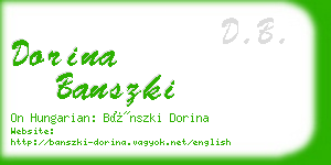 dorina banszki business card